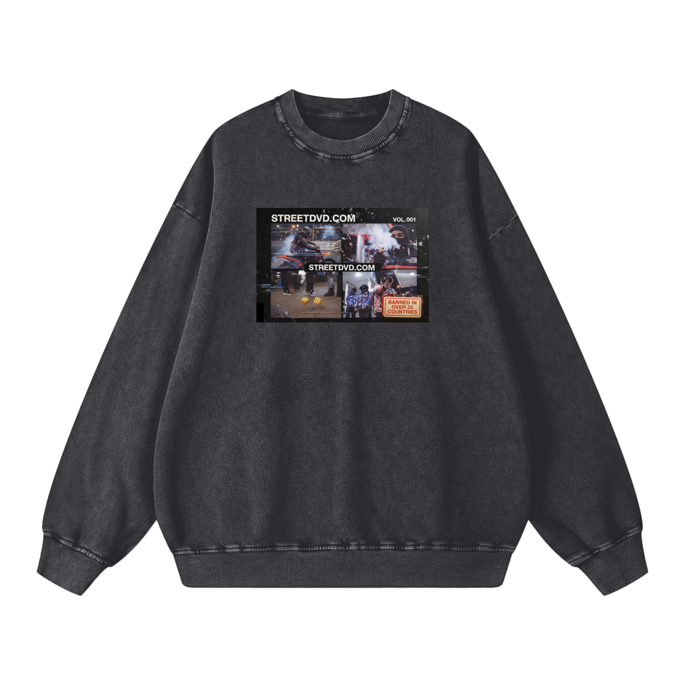 StreetDVD Snow-Washed Crewneck