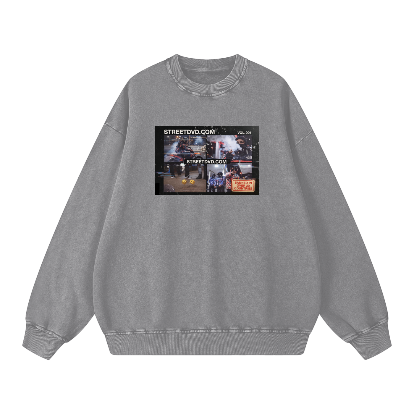 StreetDVD Snow-Washed Crewneck