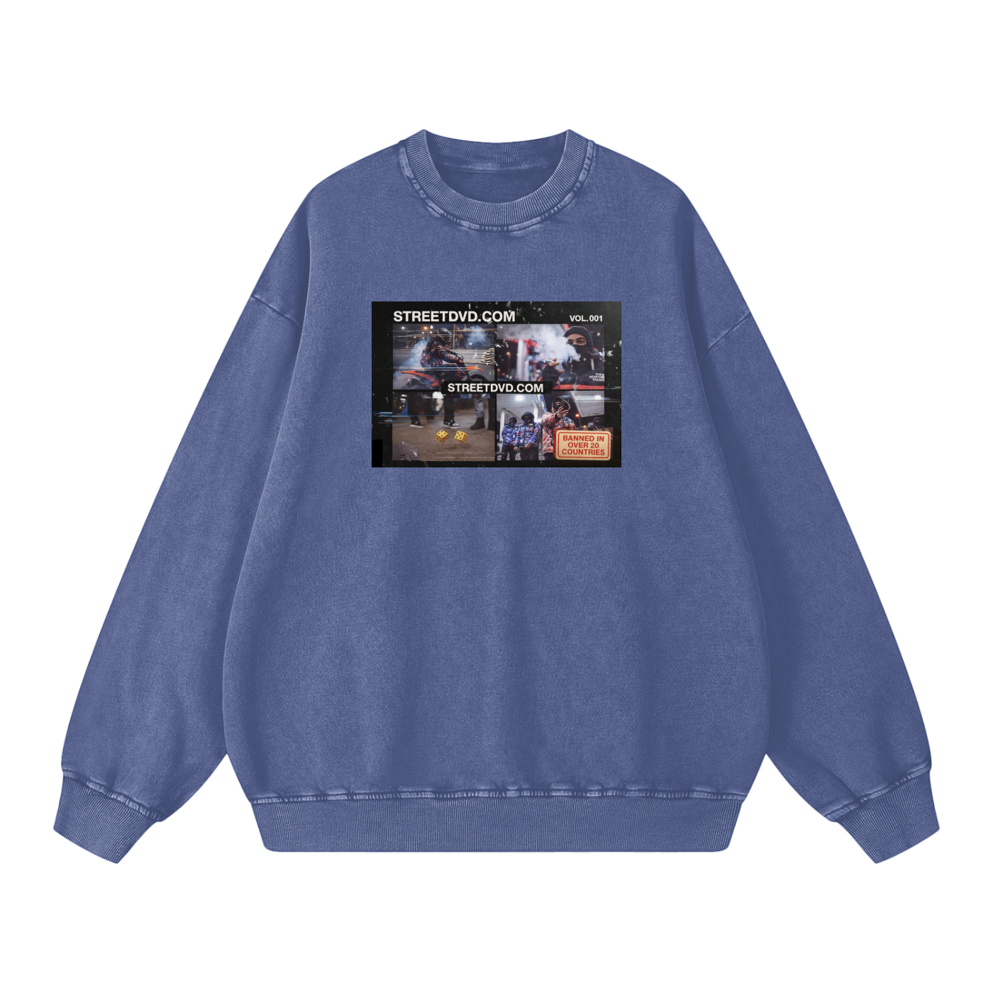 StreetDVD Snow-Washed Crewneck