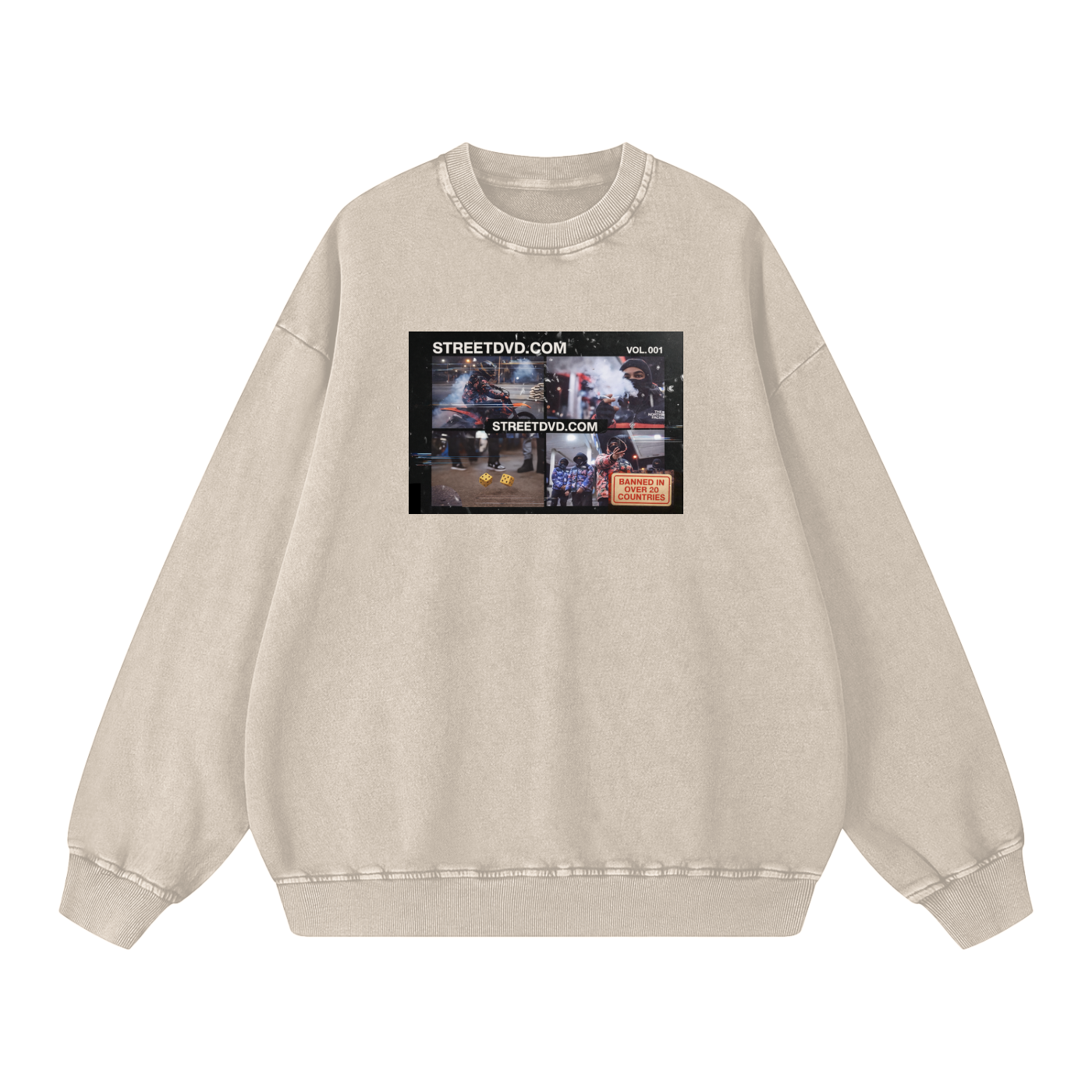 StreetDVD Snow-Washed Crewneck